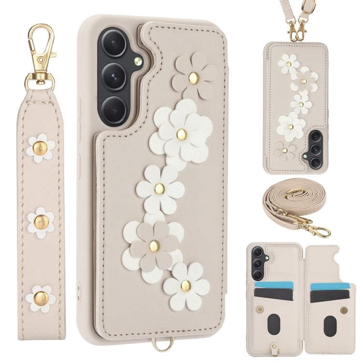 Crossbody Flower Pattern Leather Phone Case, For Samsung Galaxy S26+ 5G, For Samsung Galaxy S26 Ultra 5G, For Samsung Galaxy S26 5G, For Samsung Galaxy S25 Edge 5G, For Samsung Galaxy S25+ 5G, For Samsung Galaxy S25 Ultra 5G                            ...