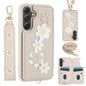 Crossbody Flower Pattern Leather Phone Case, For Samsung Galaxy S26+ 5G, For Samsung Galaxy S26 Ultra 5G, For Samsung Galaxy S26 5G, For Samsung Galaxy S25 Edge 5G, For Samsung Galaxy S25+ 5G, For Samsung Galaxy S25 Ultra 5G                            ...