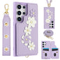 Crossbody Flower Pattern Leather Phone Case, For Samsung Galaxy S26+ 5G, For Samsung Galaxy S26 Ultra 5G, For Samsung Galaxy S26 5G, For Samsung Galaxy S25 Edge 5G, For Samsung Galaxy S25+ 5G, For Samsung Galaxy S25 Ultra 5G                            ...