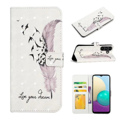 Oil Embossed 3D Drawing Leather Phone Case, For Samsung Galaxy S25+ 5G, For Samsung Galaxy S25 Ultra 5G, For Samsung Galaxy S24 FE 5G