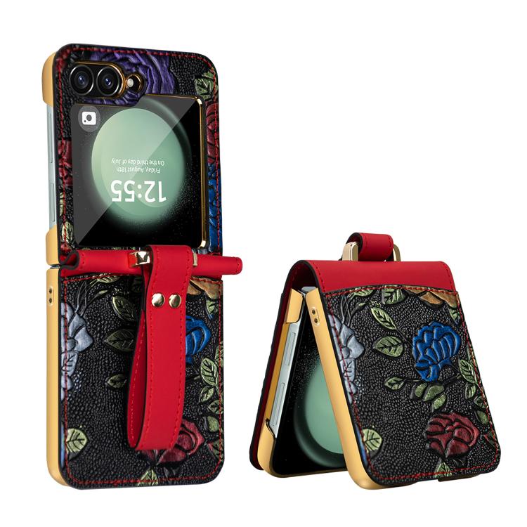 VIETAO Integrated Embossed Pattern Full Coverage Phone Case with Wrist Strap