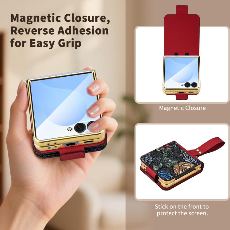 VIETAO Integrated Embossed Pattern Full Coverage Phone Case with Wrist Strap