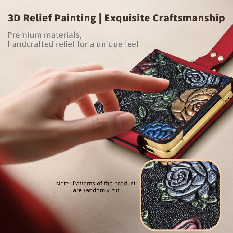 VIETAO Integrated Embossed Pattern Full Coverage Phone Case with Wrist Strap