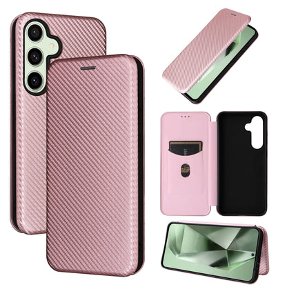 Carbon Fiber Texture Flip Leather Phone Case, For Samsung Galaxy S25 Ultra 5G, For Samsung Galaxy S24 FE 5G