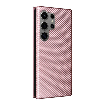 Carbon Fiber Texture Flip Leather Phone Case, For Samsung Galaxy S25 Ultra 5G, For Samsung Galaxy S24 FE 5G