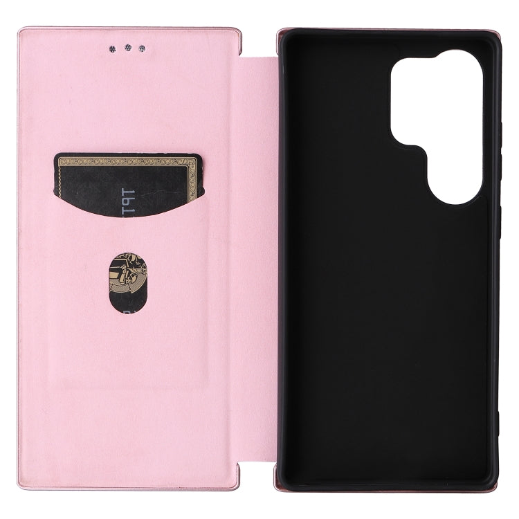 Carbon Fiber Texture Flip Leather Phone Case, For Samsung Galaxy S25 Ultra 5G, For Samsung Galaxy S24 FE 5G