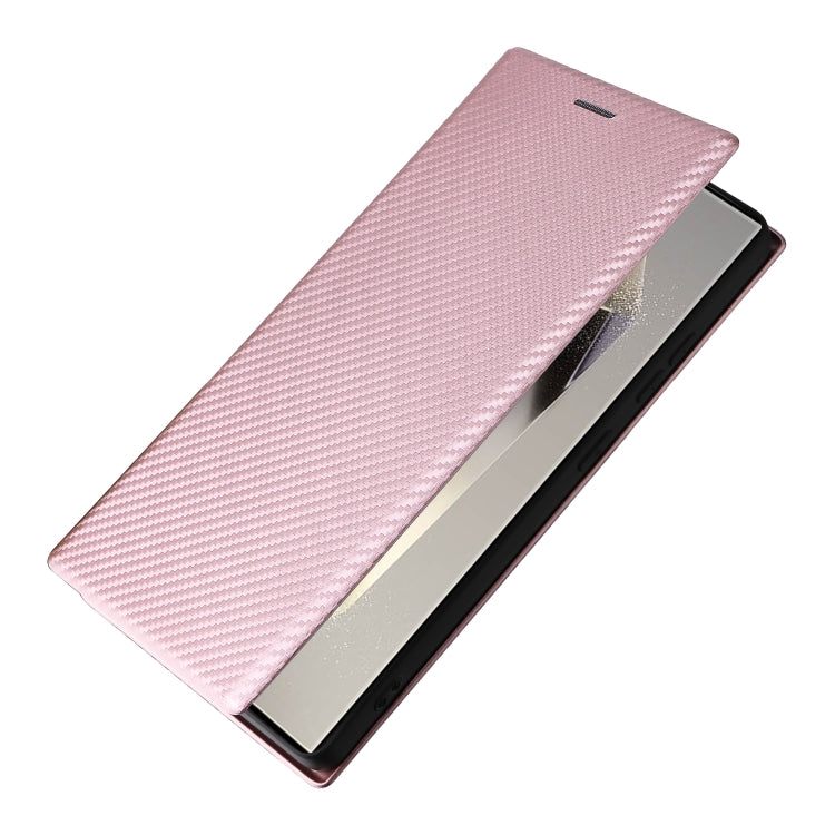 Carbon Fiber Texture Flip Leather Phone Case, For Samsung Galaxy S25 Ultra 5G, For Samsung Galaxy S24 FE 5G