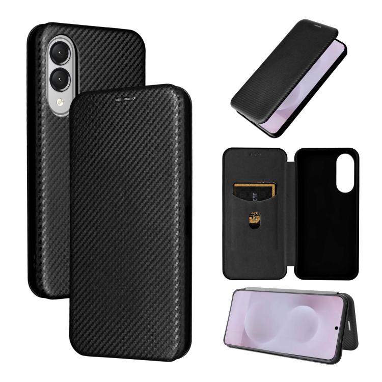 Carbon Fiber Texture Flip Leather Phone Case, For Galaxy S26 FE 5G, For Samsung Galaxy S26+ 5G, For Samsung Galaxy S26 Edge 5G, For Samsung Galaxy S26 Ultra 5G, For Samsung Galaxy S26 5G, For Samsung Galaxy S25 FE 5G, For Samsung Galaxy S25 Edge 5G    ...