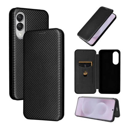 Carbon Fiber Texture Flip Leather Phone Case, For Galaxy S26 FE 5G, For Samsung Galaxy S26+ 5G, For Samsung Galaxy S26 Edge 5G, For Samsung Galaxy S26 Ultra 5G, For Samsung Galaxy S26 5G, For Samsung Galaxy S25 FE 5G, For Samsung Galaxy S25 Edge 5G    ...