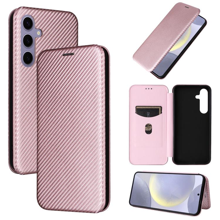 Carbon Fiber Texture Flip Leather Phone Case, For Galaxy S26 FE 5G, For Samsung Galaxy S26+ 5G, For Samsung Galaxy S26 Edge 5G, For Samsung Galaxy S26 Ultra 5G, For Samsung Galaxy S26 5G, For Samsung Galaxy S25 FE 5G, For Samsung Galaxy S25 Edge 5G    ...
