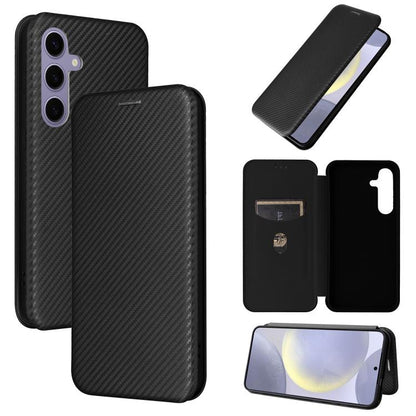 Carbon Fiber Texture Flip Leather Phone Case, For Galaxy S26 FE 5G, For Samsung Galaxy S26+ 5G, For Samsung Galaxy S26 Edge 5G, For Samsung Galaxy S26 Ultra 5G, For Samsung Galaxy S26 5G, For Samsung Galaxy S25 FE 5G, For Samsung Galaxy S25 Edge 5G    ...