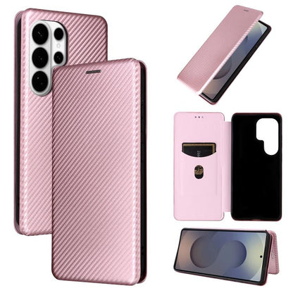 Carbon Fiber Texture Flip Leather Phone Case, For Galaxy S26 FE 5G, For Samsung Galaxy S26+ 5G, For Samsung Galaxy S26 Edge 5G, For Samsung Galaxy S26 Ultra 5G, For Samsung Galaxy S26 5G, For Samsung Galaxy S25 FE 5G, For Samsung Galaxy S25 Edge 5G    ...