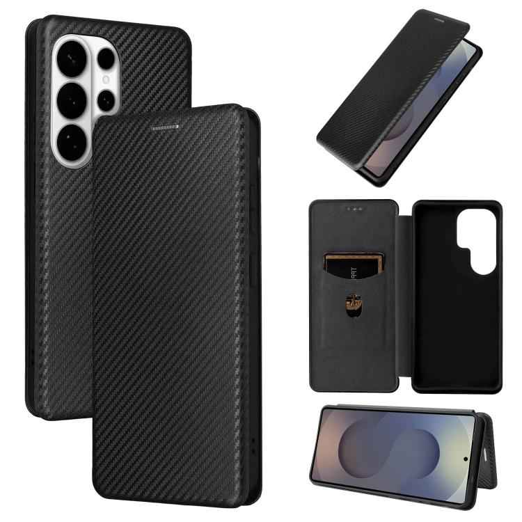 Carbon Fiber Texture Flip Leather Phone Case, For Samsung Galaxy S26+ 5G, For Samsung Galaxy S26 Edge 5G, For Samsung Galaxy S26 Ultra 5G, For Samsung Galaxy S26 5G, For Samsung Galaxy S25 FE 5G, For Samsung Galaxy S25 Edge 5G, For Samsung Galaxy S25 5...