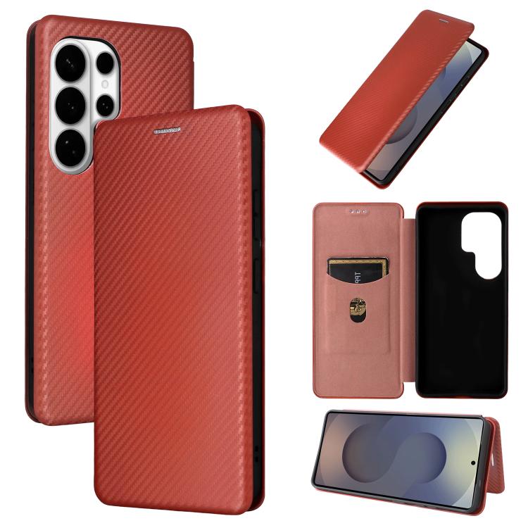 Carbon Fiber Texture Flip Leather Phone Case, For Galaxy S26 FE 5G, For Samsung Galaxy S26+ 5G, For Samsung Galaxy S26 Edge 5G, For Samsung Galaxy S26 Ultra 5G, For Samsung Galaxy S26 5G, For Samsung Galaxy S25 FE 5G, For Samsung Galaxy S25 Edge 5G    ...