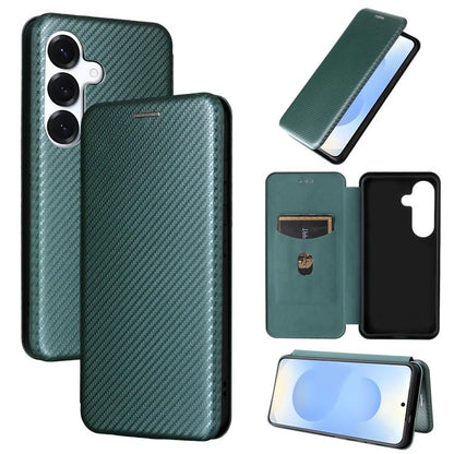Carbon Fiber Texture Flip Leather Phone Case, For Galaxy S26 FE 5G, For Samsung Galaxy S26+ 5G, For Samsung Galaxy S26 Edge 5G, For Samsung Galaxy S26 Ultra 5G, For Samsung Galaxy S26 5G, For Samsung Galaxy S25 FE 5G, For Samsung Galaxy S25 Edge 5G    ...