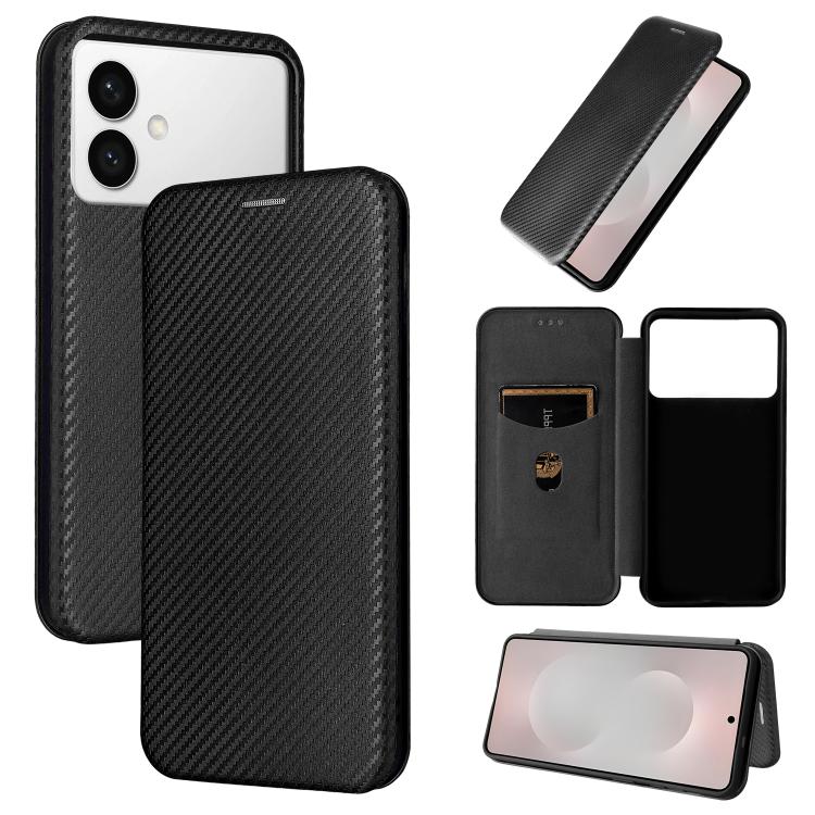Carbon Fiber Texture Flip Leather Phone Case, For Galaxy S26 FE 5G, For Samsung Galaxy S26+ 5G, For Samsung Galaxy S26 Edge 5G, For Samsung Galaxy S26 Ultra 5G, For Samsung Galaxy S26 5G, For Samsung Galaxy S25 FE 5G, For Samsung Galaxy S25 Edge 5G    ...