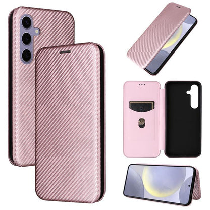 Carbon Fiber Texture Flip Leather Phone Case, For Galaxy S26 FE 5G, For Samsung Galaxy S26+ 5G, For Samsung Galaxy S26 Edge 5G, For Samsung Galaxy S26 Ultra 5G, For Samsung Galaxy S26 5G, For Samsung Galaxy S25 FE 5G, For Samsung Galaxy S25 Edge 5G    ...