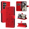 Cat and Bee Embossed Flip Leather Phone Case, For Galaxy S25 Ultra 5G, For Galaxy S24 FE 5G