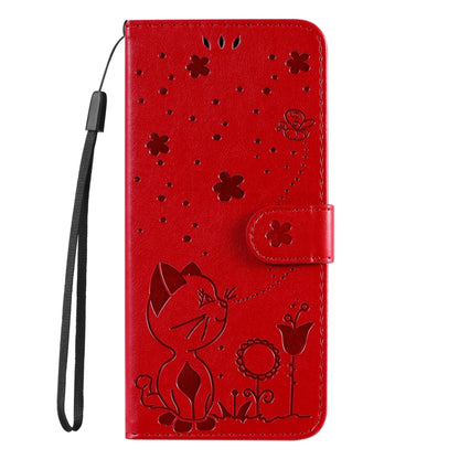 Cat and Bee Embossed Flip Leather Phone Case, For Galaxy S25 Ultra 5G, For Galaxy S24 FE 5G
