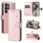 Cat and Bee Embossed Flip Leather Phone Case, For Galaxy S25 Ultra 5G, For Galaxy S24 FE 5G