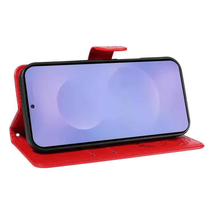 Cat and Bee Embossed Flip Leather Phone Case, For Samsung Galaxy S26+ 5G, For Samsung Galaxy S26 Edge 5G, For Samsung Galaxy S26 Ultra 5G, For Samsung Galaxy S26 5G, For Samsung Galaxy S25 FE 5G, For Samsung Galaxy S25 / S24 5G                         ...