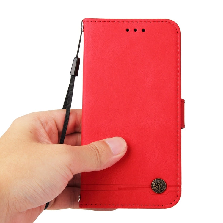Skin Feel Life Tree Metal Button Leather Phone Case, For Samsung Galaxy S24 FE 5G