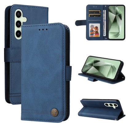 Skin Feel Life Tree Metal Button Leather Phone Case, For Samsung Galaxy S24 FE 5G