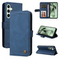 Skin Feel Life Tree Metal Button Leather Phone Case, For Samsung Galaxy S24 FE 5G