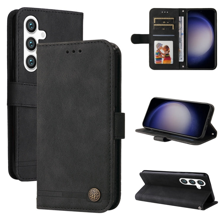 Skin Feel Life Tree Metal Button Leather Phone Case, For Galaxy S26 FE 5G, For Samsung Galaxy S26+ 5G, For Samsung Galaxy S26 Edge 5G, For Samsung Galaxy S26 Ultra 5G, For Samsung Galaxy S26 5G, For Samsung Galaxy S25 Edge 5G, For Samsung Galaxy S25 5G...