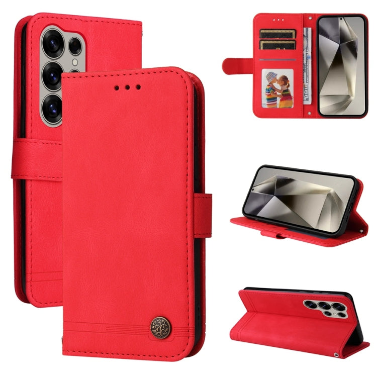 Skin Feel Life Tree Metal Button Leather Phone Case, For Galaxy S26 FE 5G, For Samsung Galaxy S26+ 5G, For Samsung Galaxy S26 Edge 5G, For Samsung Galaxy S26 Ultra 5G, For Samsung Galaxy S26 5G, For Samsung Galaxy S25 Edge 5G, For Samsung Galaxy S25 5G...