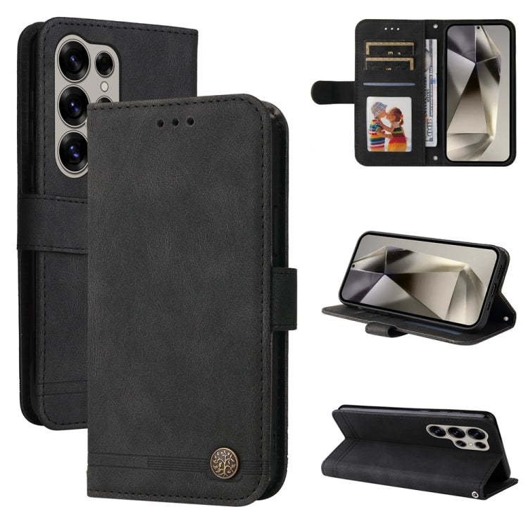 Skin Feel Life Tree Metal Button Leather Phone Case, For Galaxy S26 FE 5G, For Samsung Galaxy S26+ 5G, For Samsung Galaxy S26 Edge 5G, For Samsung Galaxy S26 Ultra 5G, For Samsung Galaxy S26 5G, For Samsung Galaxy S25 Edge 5G, For Samsung Galaxy S25 5G...