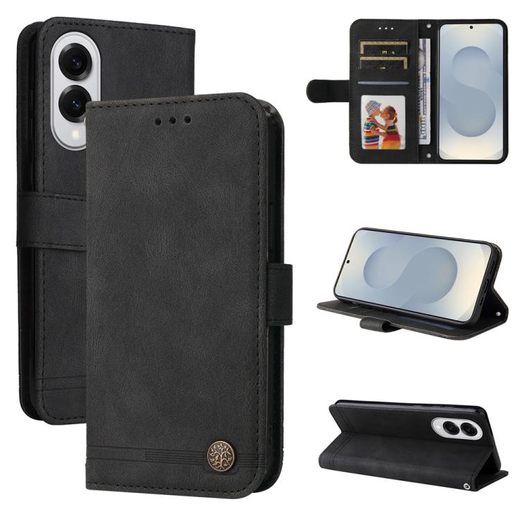 Skin Feel Life Tree Metal Button Leather Phone Case, For Galaxy S26 FE 5G, For Samsung Galaxy S26+ 5G, For Samsung Galaxy S26 Edge 5G, For Samsung Galaxy S26 Ultra 5G, For Samsung Galaxy S26 5G, For Samsung Galaxy S25 Edge 5G, For Samsung Galaxy S25 5G...