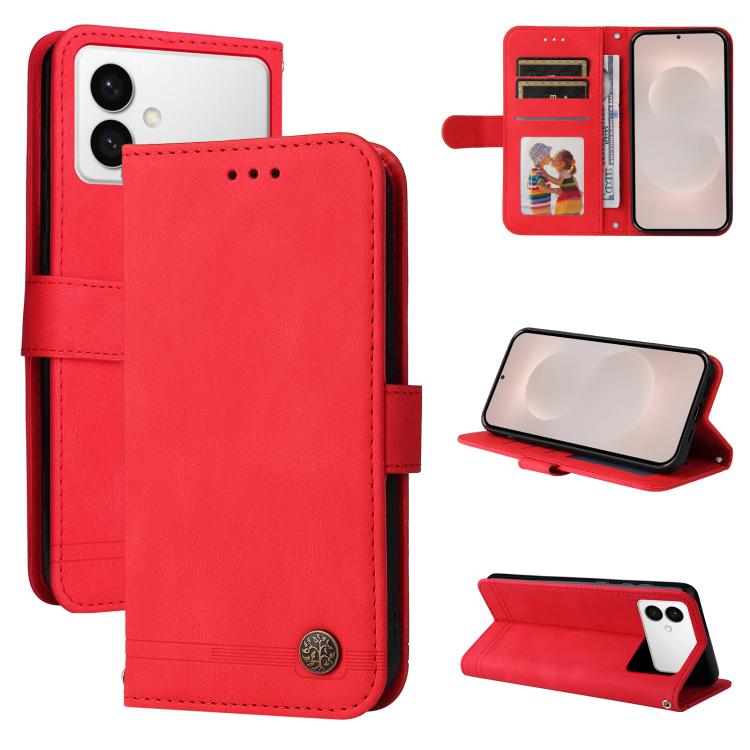 Skin Feel Life Tree Metal Button Leather Phone Case, For Galaxy S26 FE 5G, For Samsung Galaxy S26+ 5G, For Samsung Galaxy S26 Edge 5G, For Samsung Galaxy S26 Ultra 5G, For Samsung Galaxy S26 5G, For Samsung Galaxy S25 Edge 5G, For Samsung Galaxy S25 5G...