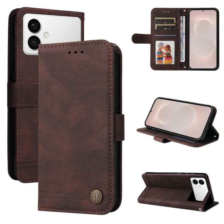 Skin Feel Life Tree Metal Button Leather Phone Case, For Samsung Galaxy S26+ 5G, For Samsung Galaxy S26 Edge 5G, For Samsung Galaxy S26 Ultra 5G, For Samsung Galaxy S26 5G, For Samsung Galaxy S25 Edge 5G, For Samsung Galaxy S25 5G                      ...
