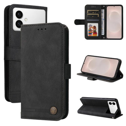Skin Feel Life Tree Metal Button Leather Phone Case, For Galaxy S26 FE 5G, For Samsung Galaxy S26+ 5G, For Samsung Galaxy S26 Edge 5G, For Samsung Galaxy S26 Ultra 5G, For Samsung Galaxy S26 5G, For Samsung Galaxy S25 Edge 5G, For Samsung Galaxy S25 5G...
