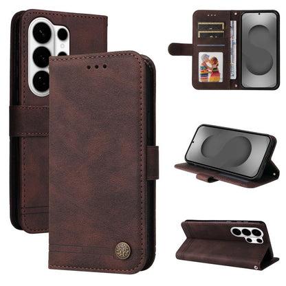 Skin Feel Life Tree Metal Button Leather Phone Case, For Galaxy S26 FE 5G, For Samsung Galaxy S26+ 5G, For Samsung Galaxy S26 Edge 5G, For Samsung Galaxy S26 Ultra 5G, For Samsung Galaxy S26 5G, For Samsung Galaxy S25 Edge 5G, For Samsung Galaxy S25 5G...