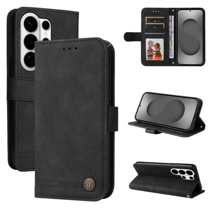 Skin Feel Life Tree Metal Button Leather Phone Case, For Galaxy S26 FE 5G, For Samsung Galaxy S26+ 5G, For Samsung Galaxy S26 Edge 5G, For Samsung Galaxy S26 Ultra 5G, For Samsung Galaxy S26 5G, For Samsung Galaxy S25 Edge 5G, For Samsung Galaxy S25 5G...