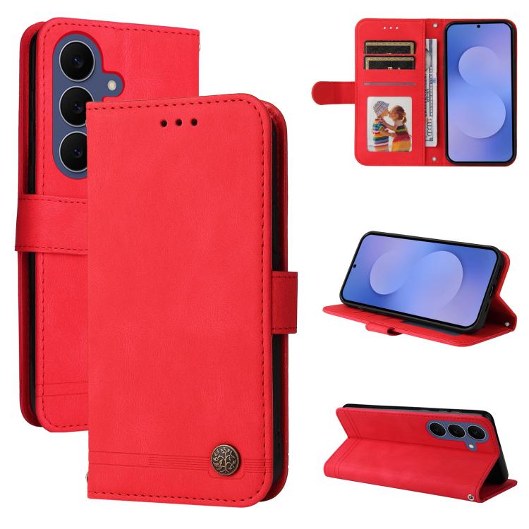Skin Feel Life Tree Metal Button Leather Phone Case, For Galaxy S26 FE 5G, For Samsung Galaxy S26+ 5G, For Samsung Galaxy S26 Edge 5G, For Samsung Galaxy S26 Ultra 5G, For Samsung Galaxy S26 5G, For Samsung Galaxy S25 Edge 5G, For Samsung Galaxy S25 5G...