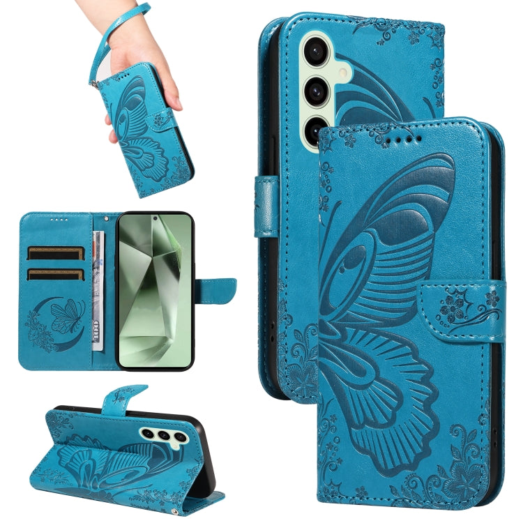 Swallowtail Butterfly Embossed Leather Phone Case, For Galaxy S25 Ultra 5G, For Galaxy S24 FE 5G