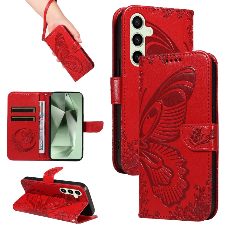 Swallowtail Butterfly Embossed Leather Phone Case, For Galaxy S25 Ultra 5G, For Galaxy S24 FE 5G
