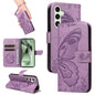 Swallowtail Butterfly Embossed Leather Phone Case, For Galaxy S25 Ultra 5G, For Galaxy S24 FE 5G