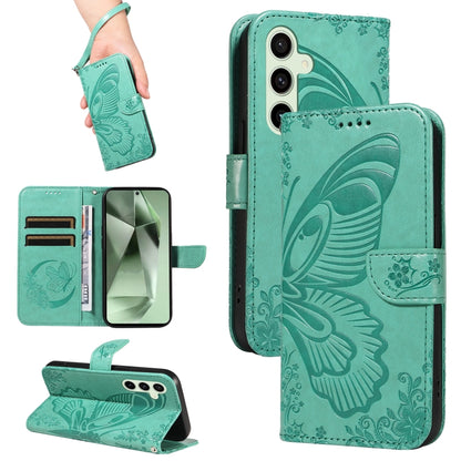 Swallowtail Butterfly Embossed Leather Phone Case, For Galaxy S25 Ultra 5G, For Galaxy S24 FE 5G