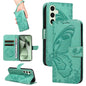 Swallowtail Butterfly Embossed Leather Phone Case, For Galaxy S25 Ultra 5G, For Galaxy S24 FE 5G