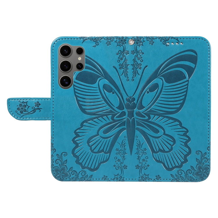 Swallowtail Butterfly Embossed Leather Phone Case, For Galaxy S25 Ultra 5G, For Galaxy S24 FE 5G