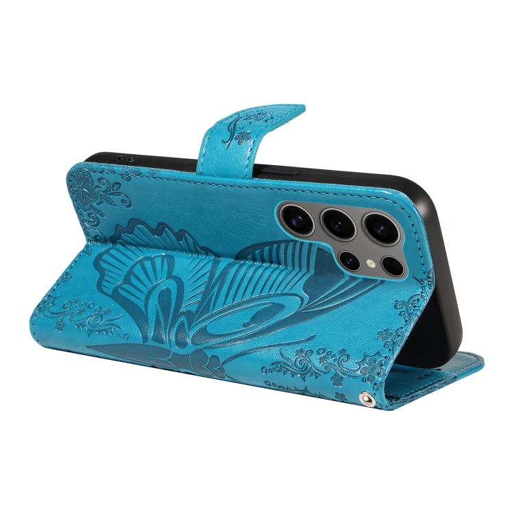Swallowtail Butterfly Embossed Leather Phone Case, For Galaxy S25 Ultra 5G, For Galaxy S24 FE 5G