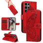Swallowtail Butterfly Embossed Leather Phone Case, For Galaxy S25 Ultra 5G, For Galaxy S24 FE 5G