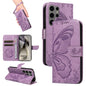 Swallowtail Butterfly Embossed Leather Phone Case, For Galaxy S25 Ultra 5G, For Galaxy S24 FE 5G