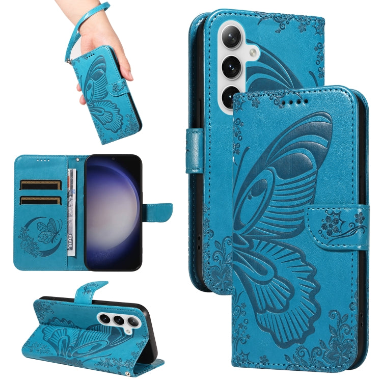 Swallowtail Butterfly Embossed Leather Phone Case, For Galaxy S26 FE 5G, For Galaxy S26+ 5G, For Galaxy S26 Edge 5G, For Galaxy S26 Ultra 5G, For Galaxy S26 5G, For Galaxy S25 FE 5G, For Galaxy S25 / S24 5G, For Galaxy S25+ / S24+ 5G