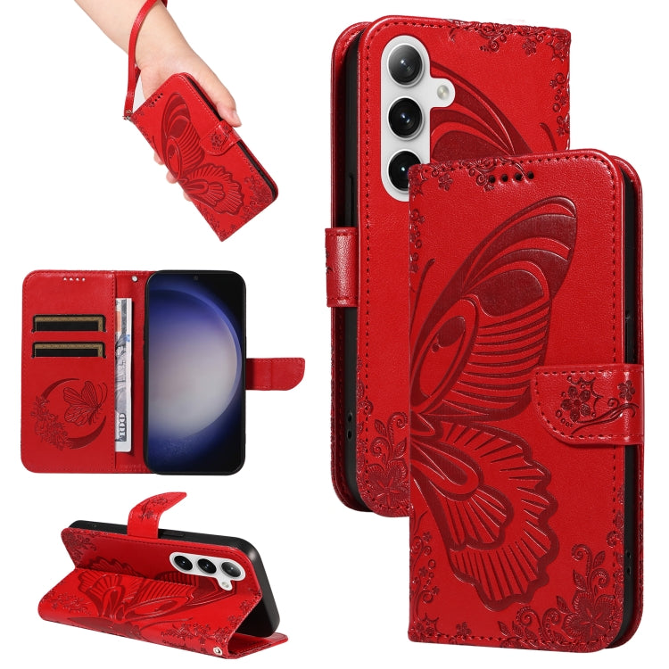 Swallowtail Butterfly Embossed Leather Phone Case, For Galaxy S26 FE 5G, For Galaxy S26+ 5G, For Galaxy S26 Edge 5G, For Galaxy S26 Ultra 5G, For Galaxy S26 5G, For Galaxy S25 FE 5G, For Galaxy S25 / S24 5G, For Galaxy S25+ / S24+ 5G