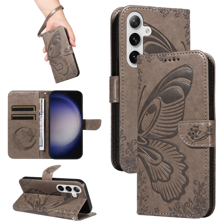 Swallowtail Butterfly Embossed Leather Phone Case, For Galaxy S26 FE 5G, For Galaxy S26+ 5G, For Galaxy S26 Edge 5G, For Galaxy S26 Ultra 5G, For Galaxy S26 5G, For Galaxy S25 FE 5G, For Galaxy S25 / S24 5G, For Galaxy S25+ / S24+ 5G